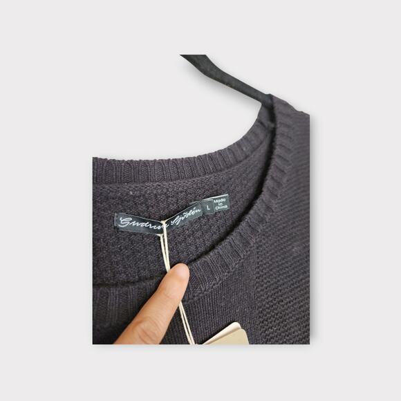 NEW Gudrun Sjödén Womens Black Wool Blend Knit Tunic Dress L Scandi Minimal - Picture 3 of 8